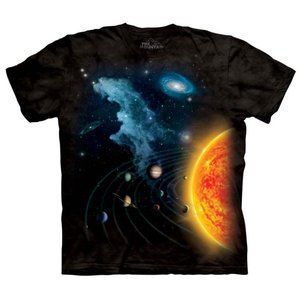 Solar System Cosmos Space Galaxy Stars Planets Sun The Mountain Black T-Shirt M